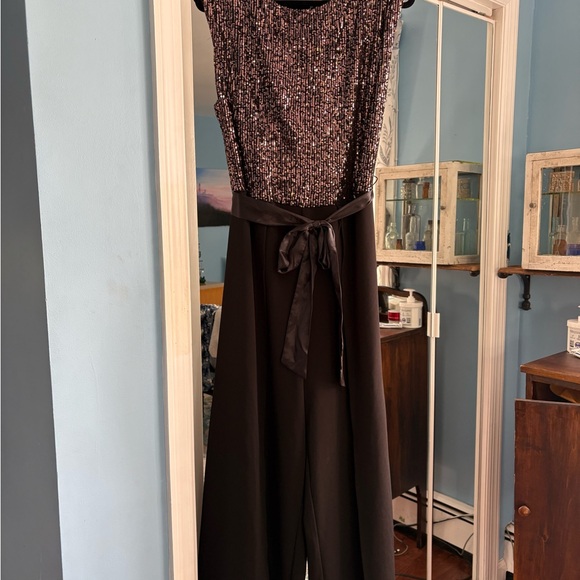 Premier Black and Silver Sequin Jumpsuit - Picture 1 of 3